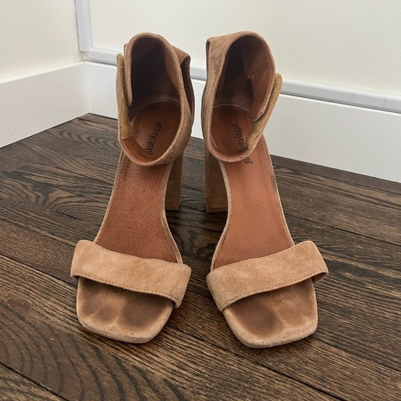 Jeffrey Campbell Neutral Suede Block Heels - Picture 2 of 5